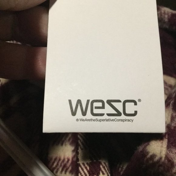 WESC Maroon snap shacket NWT - Picture 8 of 12